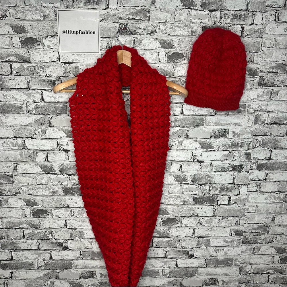 EUC Lane Bryant Red Knit Hat ONE SIZE - Picture 4 of 10